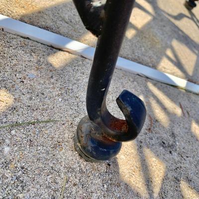 LOT 163 O: Wrought Iron Patio Set; Table & 4 Rocker Chairs