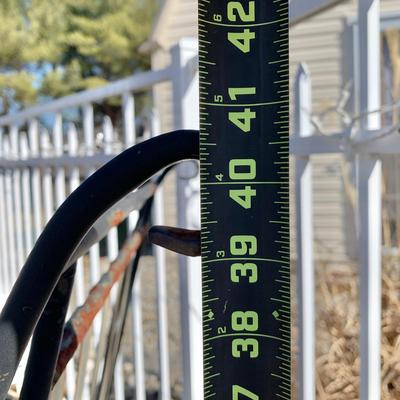 LOT 163 O: Wrought Iron Patio Set; Table & 4 Rocker Chairs