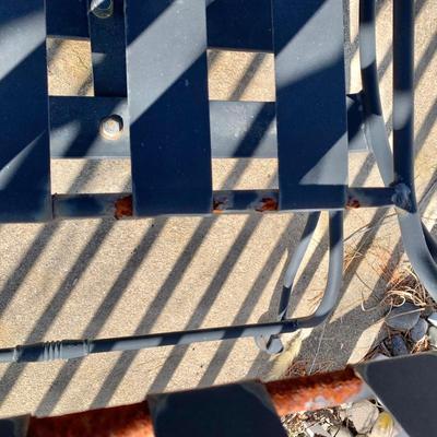 LOT 163 O: Wrought Iron Patio Set; Table & 4 Rocker Chairs