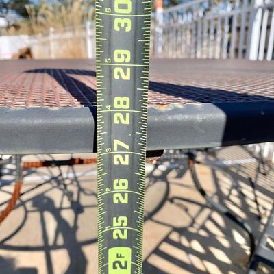 LOT 163 O: Wrought Iron Patio Set; Table & 4 Rocker Chairs