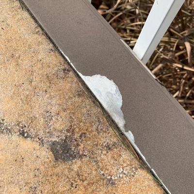 LOT 167 O: Hampton Bay Tile Patio & Side Table w/ Umbrella Stand