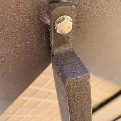 LOT 167 O: Hampton Bay Tile Patio & Side Table w/ Umbrella Stand