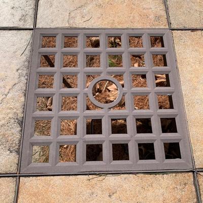 LOT 167 O: Hampton Bay Tile Patio & Side Table w/ Umbrella Stand