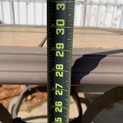 LOT 167 O: Hampton Bay Tile Patio & Side Table w/ Umbrella Stand