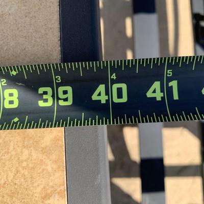 LOT 168 O: Hampton Bay Tile Top Fire Pit & Metal Lounge Chairs