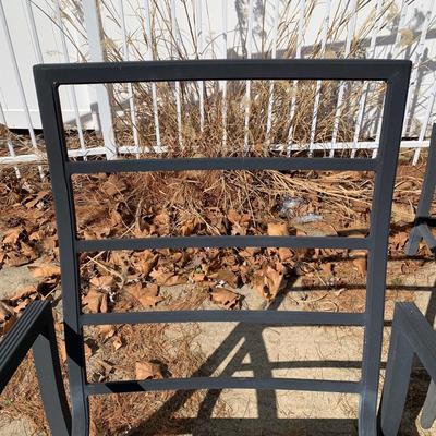 LOT 168 O: Hampton Bay Tile Top Fire Pit & Metal Lounge Chairs