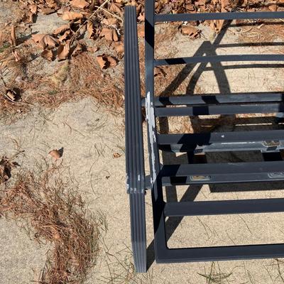 LOT 168 O: Hampton Bay Tile Top Fire Pit & Metal Lounge Chairs