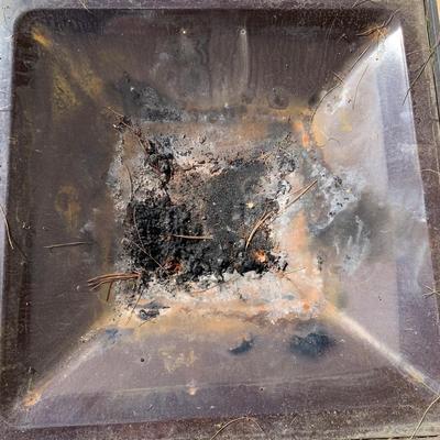 LOT 168 O: Hampton Bay Tile Top Fire Pit & Metal Lounge Chairs