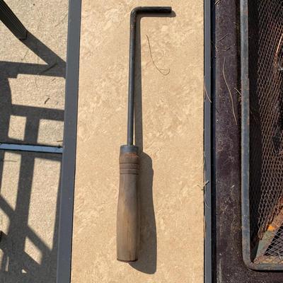 LOT 168 O: Hampton Bay Tile Top Fire Pit & Metal Lounge Chairs