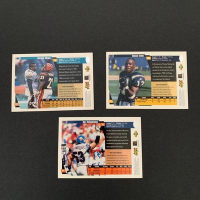 LOT 171 A: NFL Trading Card Collection; Muhsin Muhammad, Carl Pickens, Troy Aikman, Bill Romanowski, Dan Marino, Joe Montana, & More