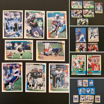 LOT 171 A: NFL Trading Card Collection; Muhsin Muhammad, Carl Pickens, Troy Aikman, Bill Romanowski, Dan Marino, Joe Montana, & More