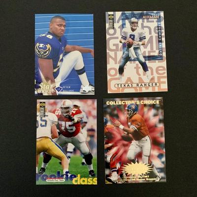 LOT 171 A: NFL Trading Card Collection; Muhsin Muhammad, Carl Pickens, Troy Aikman, Bill Romanowski, Dan Marino, Joe Montana, & More