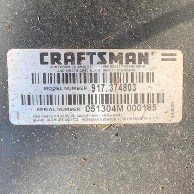 LOT 173 S: Honda Craftsman Lawnmower #917.374803