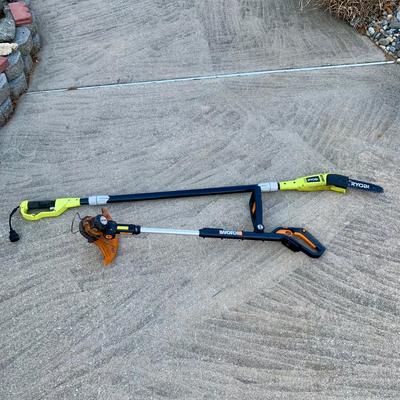 LOT 175 S: Ryobi Electric Pole Saw #RY43160A & Worx Weedwacker #WG160