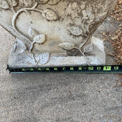 LOT 177 O: Cement / Plaster Lawn Decor; Girl w/ Basket on Bench