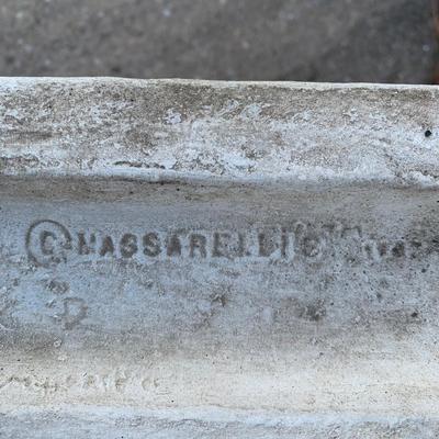 LOT 177 O: Cement / Plaster Lawn Decor; Girl w/ Basket on Bench