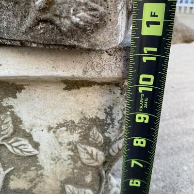 LOT 177 O: Cement / Plaster Lawn Decor; Girl w/ Basket on Bench