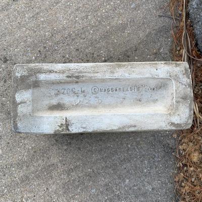 LOT 177 O: Cement / Plaster Lawn Decor; Girl w/ Basket on Bench