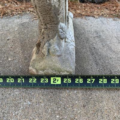 LOT 177 O: Cement / Plaster Lawn Decor; Girl w/ Basket on Bench