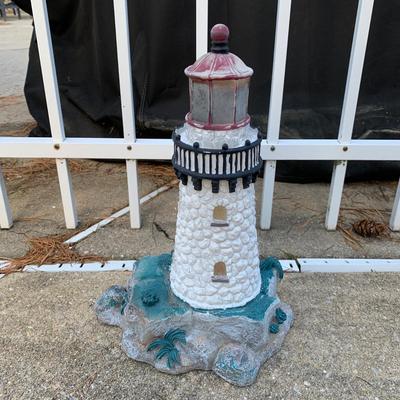 LOT 179 O: Disney's Mickey, Minnie, & Pluto Resin Lawn Decor Collection & Lighthouse