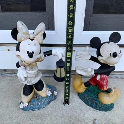 LOT 180 O: Disney's Mickey, Minnie, & Eeyore Resin Lawn Decor Collection