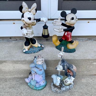LOT 180 O: Disney's Mickey, Minnie, & Eeyore Resin Lawn Decor Collection