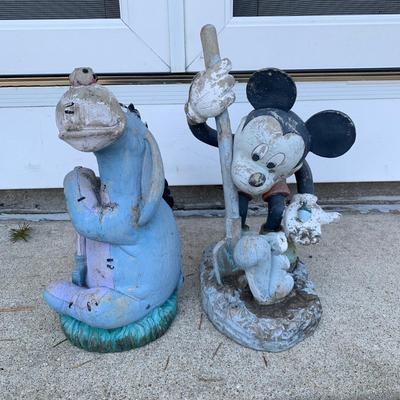 LOT 180 O: Disney's Mickey, Minnie, & Eeyore Resin Lawn Decor Collection