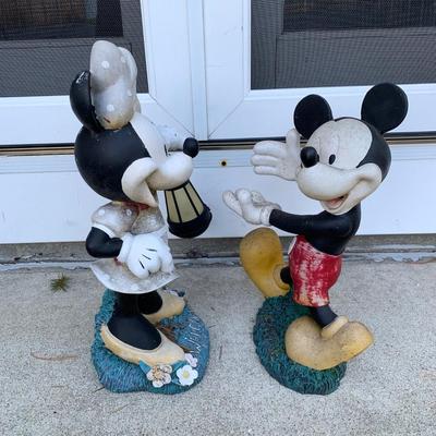 LOT 180 O: Disney's Mickey, Minnie, & Eeyore Resin Lawn Decor Collection