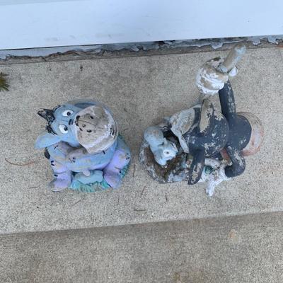 LOT 180 O: Disney's Mickey, Minnie, & Eeyore Resin Lawn Decor Collection