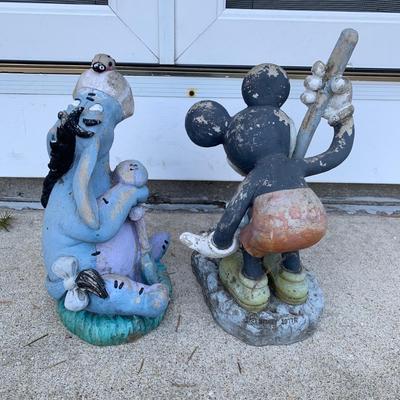 LOT 180 O: Disney's Mickey, Minnie, & Eeyore Resin Lawn Decor Collection
