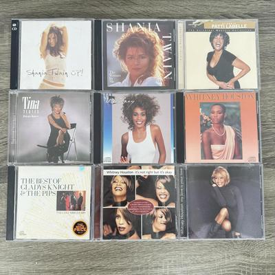 LOT 182B: CD Collection: Dolly Parton, Whitney Houston, Aretha Franklin, Patti LaBelle, Donna Summer, Shania Twain, Faith Hill & More