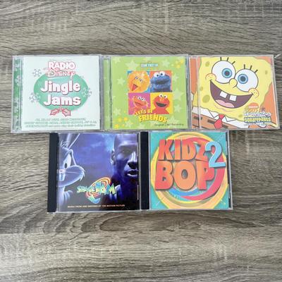 LOT 191A: Kids' CD Collection: NIP Classic Disney CD Box Set, Spongebob & More