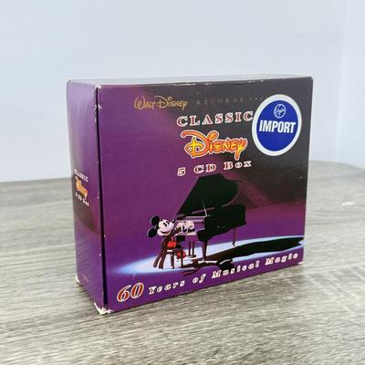 LOT 191A: Kids' CD Collection: NIP Classic Disney CD Box Set, Spongebob & More