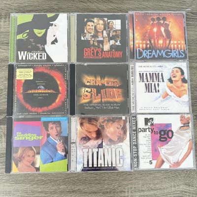 LOT 192A: Soundtrack CDs: Wicked on Broadway, Armageddon, Grey's Anatomy, Dreamgirls, Titanic, Mamma Mia!, Hairspray & More