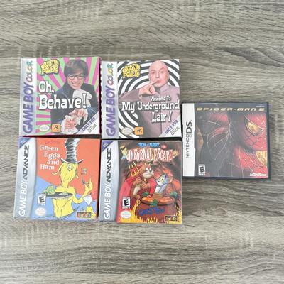 LOT 195B: Spider-Man 2 for Nintendo DS w/ NIP Game Boy Color & GBA Games: Austin Powers, Dr. Seuss' Green Eggs and Ham & Tom...