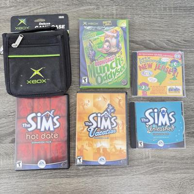 LOT 196B: XBOX Game Case, NIP Oddworld Munch's Oddysee for XBOX & Collection of PC Games: The Sims & More