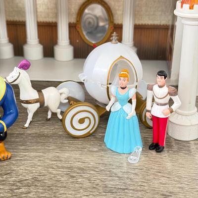 LOT 198B: Walt Disney World Magic Kingdom Cinderella's Castle Model Monorail Playset w/ Figures & Accessories