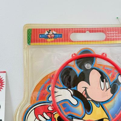 LOT 201A: Disney Kids' Collection: Braun Oral B Mickey Mouse Electric Toothbrush w/ NIP Heads, NIP Mickey Basketball Set, Wall...