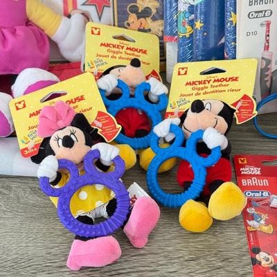 LOT 201A: Disney Kids' Collection: Braun Oral B Mickey Mouse Electric Toothbrush w/ NIP Heads, NIP Mickey Basketball Set, Wall...