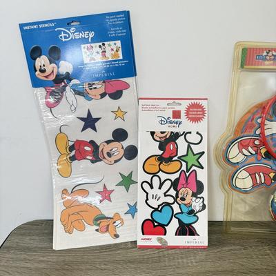 LOT 201A: Disney Kids' Collection: Braun Oral B Mickey Mouse Electric Toothbrush w/ NIP Heads, NIP Mickey Basketball Set, Wall...