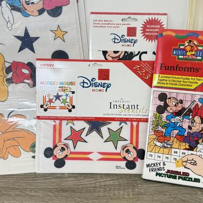 LOT 201A: Disney Kids' Collection: Braun Oral B Mickey Mouse Electric Toothbrush w/ NIP Heads, NIP Mickey Basketball Set, Wall...