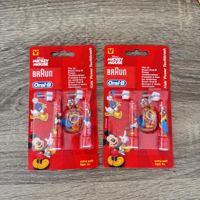 LOT 201A: Disney Kids' Collection: Braun Oral B Mickey Mouse Electric Toothbrush w/ NIP Heads, NIP Mickey Basketball Set, Wall...