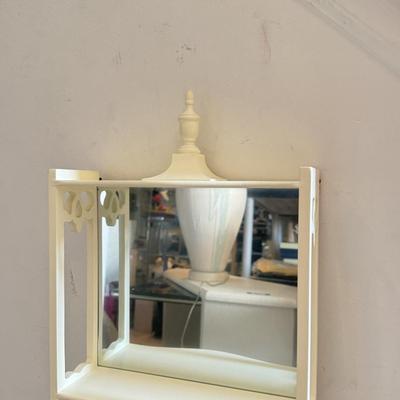 LOT 205B: Department 56 Snowbabies Collection: Framed Print & Mirrored Display Shelf