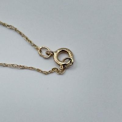 LOT 208J: 14k Gold Disney Mickey & Minnie Mouse Heart Locket Pendant on 16” 14k Gold Chain (4.7g)