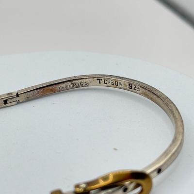 LOT 209J: 925 Taxco Mexico Sterling Silver Belt Buckle Hinged Bracelets (72.3g)