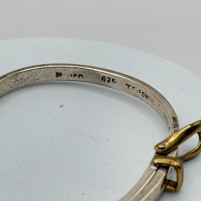LOT 209J: 925 Taxco Mexico Sterling Silver Belt Buckle Hinged Bracelets (72.3g)