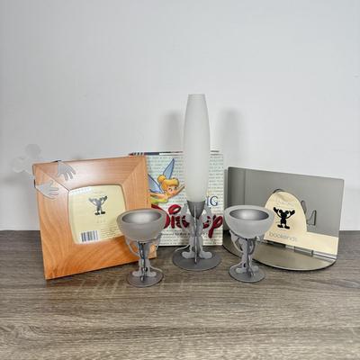 LOT 212B: Disney x Target Mickey Mouse 4x4 Photo Frame, Votives, Bookends & Bud Vase w/ The Little Big Book of Disney