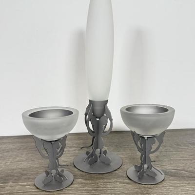 LOT 212B: Disney x Target Mickey Mouse 4x4 Photo Frame, Votives, Bookends & Bud Vase w/ The Little Big Book of Disney