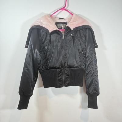 LOT 213B: Guess Fuzzy Pink Lined Jacket (XL) & Reebok Windbreaker (M)