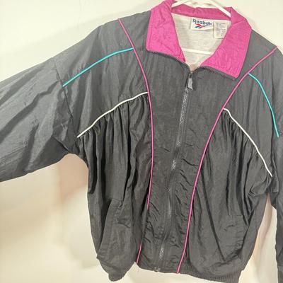LOT 213B: Guess Fuzzy Pink Lined Jacket (XL) & Reebok Windbreaker (M)